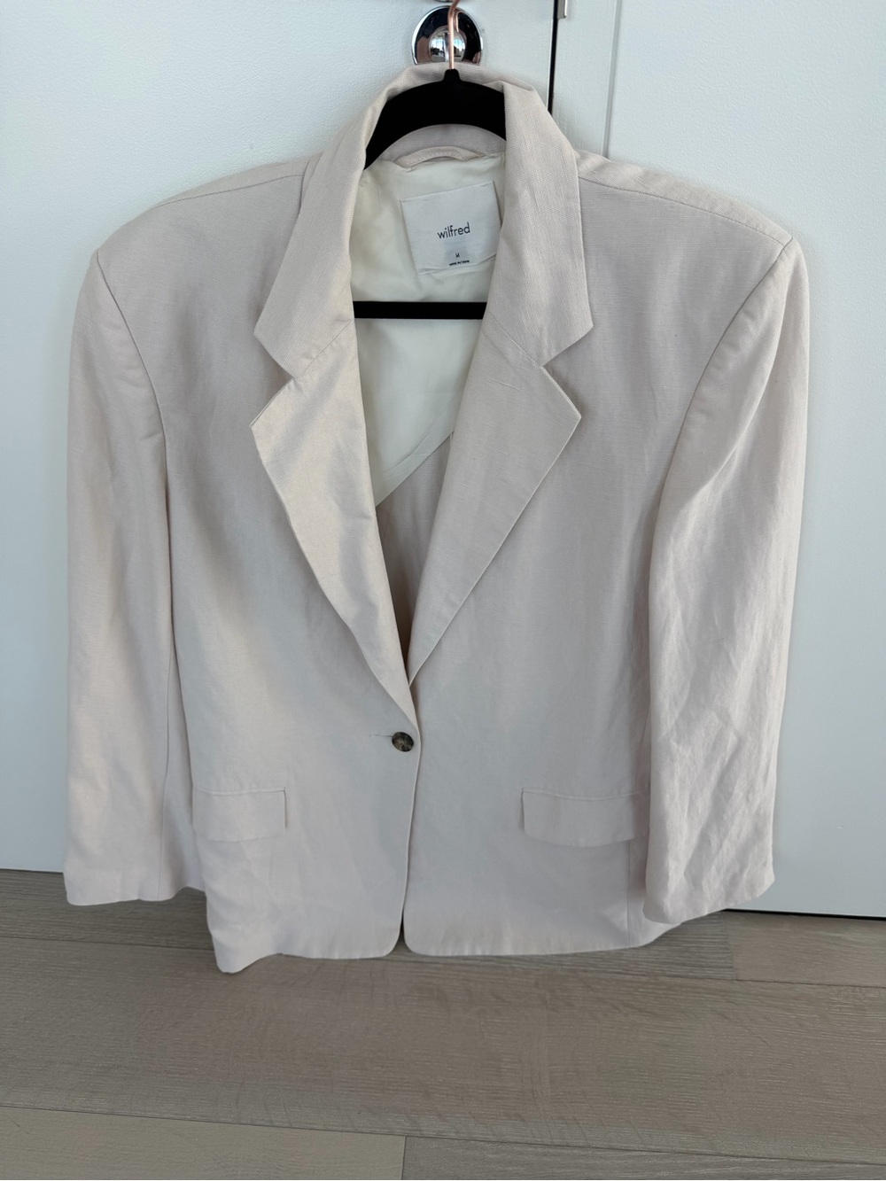 Wilfred Light Cream Single-Button Blazer